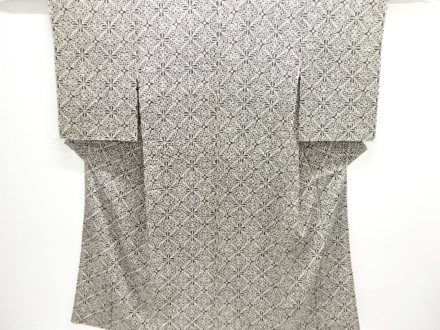 JAPANESE KIMONO / ANTIQUE KIMONO / TAISHO ROMAN STYLE / KINSHA / DIAGONAL GRID